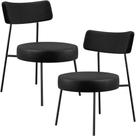 Kit 02 Poltronas Decorativas Para Sala De Estar Base Fixa Londres L02 material sintético Preto - Lyam Decor