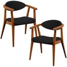 Kit 02 Poltronas Decorativas Para Sala De Estar Jantar Cecília B04 Suede Preto Kit 02 Poltronas Decorativas Para Sala De Estar Jantar Cecília B04 Suede Preto