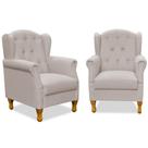 Kit 02 Poltronas Decorativas Para Sala de Estar Yara P02 Linho Bege - Lyam Decor Kit 02 Poltronas Decorativas Para Sala de Estar Yara P02 Linho Bege - Lyam Decor