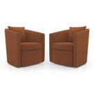 Kit 02 Poltronas Decorativas Sala de Estar Aimê Veludo Terracota - Desk Design Kit 02 Poltronas Decorativas Sala de Estar Aimê Veludo Terracota - Desk Design