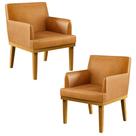 Kit 02 Poltronas Decorativas Sala de Estar Base Mel Beatriz W01 material sintético Whisky - Lyam Decor Kit 02 Poltronas Decorativas Sala de Estar Base Mel Beatriz W01 material sintético Whisky - Lyam Decor