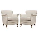 Kit 02 Poltronas Decorativas Sala de Estar Brunei Pés Príncipe Couro Off White - Gran Belo