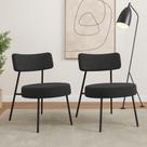 Kit 02 Poltronas Decorativas Sala de Estar Kobe Estofada com Encosto Linho Grafite - Desk Design Kit 02 Poltronas Decorativas Sala de Estar Kobe Estofada com Encosto Linho Grafite - Desk Design