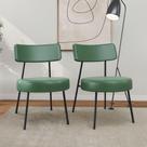 Kit 02 Poltronas Decorativas Sala De Estar Kobe Estofada Com Encosto material sintético Verde - Abmaza
