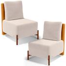 Kit 02 Poltronas Decorativas Sala de Estar Living Hungria L02 material sintético Whisky Suede Bege - Lyam Kit 02 Poltronas Decorativas Sala de Estar Living Hungria L02 material sintético Whisky Suede Bege - Lyam