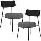 Kit 02 Poltronas Decorativas Sala De Estar Londres L02 material sintético Preto Linho Cinza Escuro - Lyam Kit 02 Poltronas Decorativas Sala De Estar Londres L02 material sintético Preto Linho Cinza Escuro - Lyam