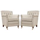 Kit 02 Poltronas Decorativas Sala de Estar Níger Pés Príncipe Off White G58 - Gran Belo