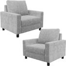 Kit 02 Poltronas E Recepção Malta L02 Bouclê Cinza