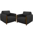 Kit 02 Poltronas Fixa Flora M03 Preto Kit 02 Poltronas Fixa Flora M03 Preto