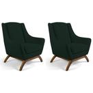 Kit 02 Poltronas Fixa Juliet D02 Linho Verde C-117 Kit 02 Poltronas Fixa Juliet D02 Linho Verde C-117