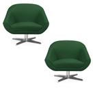 Kit 02 Poltronas Giovana Suede Verde