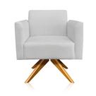 Kit 02 Poltronas Giratória Marisa Suede Base Madeira Kit 02 Poltronas Giratória Marisa Suede Base Madeira