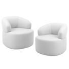 Kit 02 Poltronas Giratória Orgânica Para Sala de Estar Living Helena L02 Facto Branco - Lyam Decor
