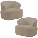Kit 02 Poltronas Giratória Orgânica Para Sala Living Florea M05 Bouclê Bege - Lyam Decor Kit 02 Poltronas Giratória Orgânica Para Sala Living Florea M05 Bouclê Bege - Lyam Decor