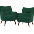 Kit 02 Poltronas Isabella D02 Veludo Verde C-303