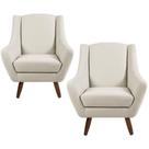 Kit 02 Poltronas Juliet D02 Algodão Bege C-370