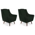 Kit 02 Poltronas Juliet D02 Veludo Verde C-303