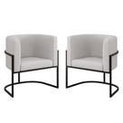 Kit 02 Poltronas Lua com Base de Metal Black Sala Veludo