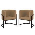 Kit 02 Poltronas Lua Sala Decorativa Base Ferro Black Veludo