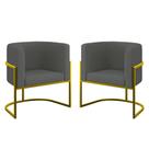 Kit 02 Poltronas Lua Sala Decorativa Base Ferro Gold Veludo Kit 02 Poltronas Lua Sala Decorativa Base Ferro Gold Veludo