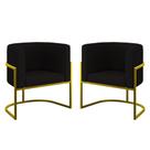 Kit 02 Poltronas Lua Sala Decorativa Base Ferro Gold Veludo Preto Kit 02 Poltronas Lua Sala Decorativa Base Ferro Gold Veludo Preto