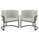 Kit 02 Poltronas Lua Sala Decorativa Base Ferro Preto Bouclê