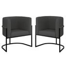 Kit 02 Poltronas Lua Sala Decorativa Base Ferro Preto material sintético Kit 02 Poltronas Lua Sala Decorativa Base Ferro Preto material sintético