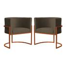Kit 02 Poltronas Luana Base em Bronze Linho Cores - DS Estofados