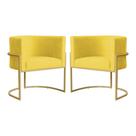 Kit 02 Poltronas Luana Base em Metal Suede Cores - DS Estofados