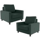 Kit 02 Poltronas Malta L02 Linho Verde Musgo