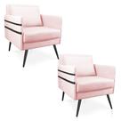 Kit 02 Poltronas Mari Rosa Bebê Pés Palito De Ferro Preto