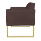 Kit 02 Poltronas Marisa Marrom Base Dourado Kit 02 Poltronas Marisa Marrom Base Dourado