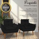 Kit 02 poltronas opala suede preta - pandora decor