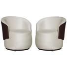 Kit 02 Poltronas Orgânica Design Confortável Beatriz Tecido Veludo Com Composê em material sintético Marrom - Estopar