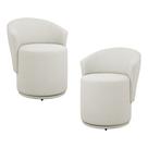 Kit 02 Poltronas Orgânicas Living Mavi Fixa Bouclê Creme - Abmaza