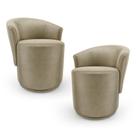 Kit 02 Poltronas Orgânicas Living Mavi Fixa Veludo Bege - Abmaza