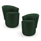 Kit 02 Poltronas Orgânicas Living Mavi Fixa Veludo Verde - Abmaza