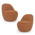 Kit 02 Poltronas Orgânicas Living Memphis Fixa Bouclê Terracota - Abmaza