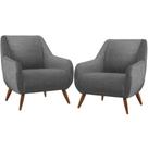 Kit 02 Poltronas Paloma D02 Cinza Escuro C-416 Kit 02 Poltronas Paloma D02 Cinza Escuro C-416