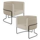 Kit 02 Poltronas Preto Betina D02 Bege C-26 Kit 02 Poltronas Preto Betina D02 Bege C-26