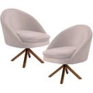 Kit 02 Poltronas Rafa D02 Veludo Bege C-309