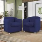 Kit 02 Poltronas Recepção Consultório Suede Balaqui Decor