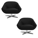 Kit 02 Poltronas Veludo Preto