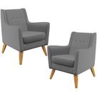 Kit 02 PoltronasTaroba D02 Veludo Cinza C-317