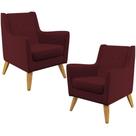 Kit 02 PoltronasTaroba D02 Veludo Marsala C-278