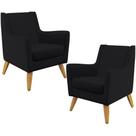 Kit 02 PoltronasTaroba D02 Veludo Preto C-300