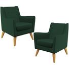 Kit 02 PoltronasTaroba D02 Veludo Verde Musgo C-303