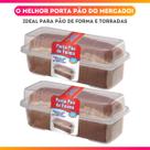 Kit 02 Porta Pães de Forma Retangular De Plástico Com Tampa