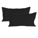 Kit 02 Porta Travesseiros King 50x90 Cm em Malha 100% Algodão Preto Arrumadinho Enxovais Kit 02 Porta Travesseiros King 50x90 Cm em Malha 100% Algodão Preto Arrumadinho Enxovais