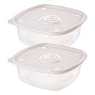 Kit 02 Potes Plástico 2 Litros Plasútil Geladeira Frutas Micro-ondas Fitness Cozinha Freezer Marmita